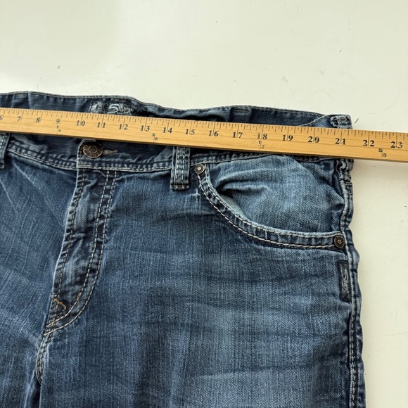 Silver Jeans ZAC Straight Leg Distressed Denim Jeans Mens 42 x 34 Stretch - Picture 8 of 11